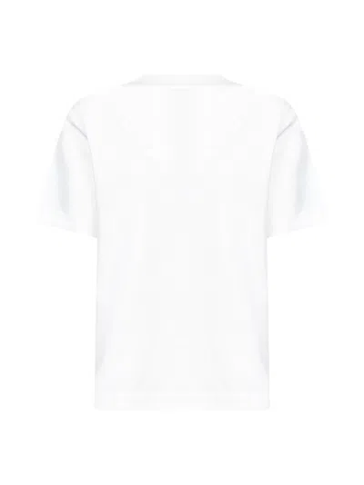 Burberry Ribbed Cotton Jersey T-shirt With Logo Print In Neutral