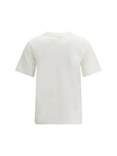 Burberry Ribbed Cotton Jersey T-shirt With Logo Print In Neutral