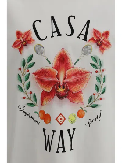 Casablanca Casa Way Orchid Organic Cotton T Shirt In White