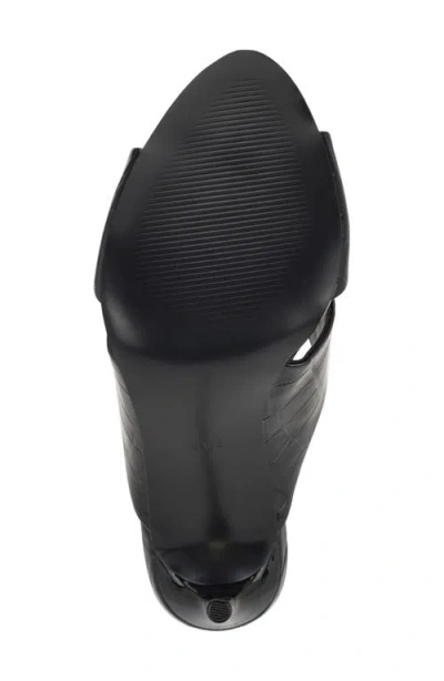 Nine West Sancie Croc Embossed Stiletto Sandal In Black