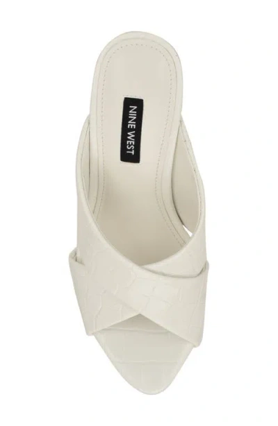 Nine West Sancie Croc Embossed Stiletto Sandal In White