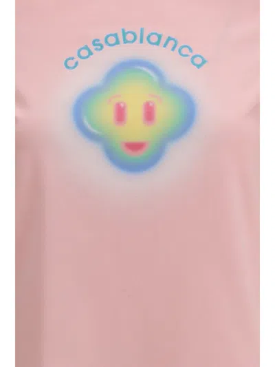 Casablanca Women Airbrush Smiley Fitted Short-sleeve T-shirt In Pink
