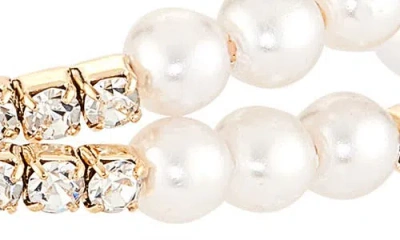 Tasha 2-pack Assorted Faux Pearl Crisscross Bracelets In Multi