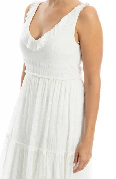 Max Studio Tiered Maxi Dress In White