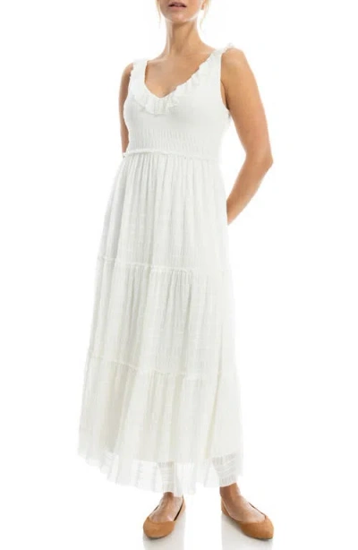 Max Studio Tiered Maxi Dress In White