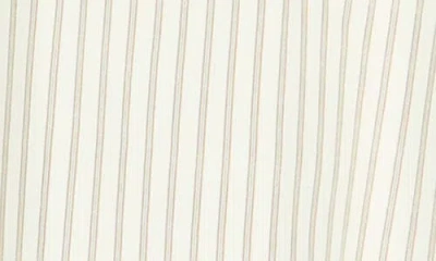 Max Studio Stripe Half Button-up Shirt In Neutral