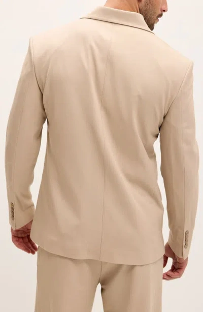 Ron Tomson Super Relaxed Double Breasted Tuxedo Jacket In Neutral