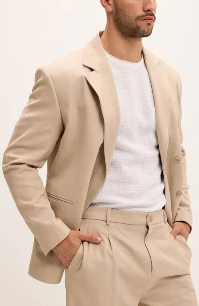 Ron Tomson Super Relaxed Double Breasted Tuxedo Jacket In Neutral