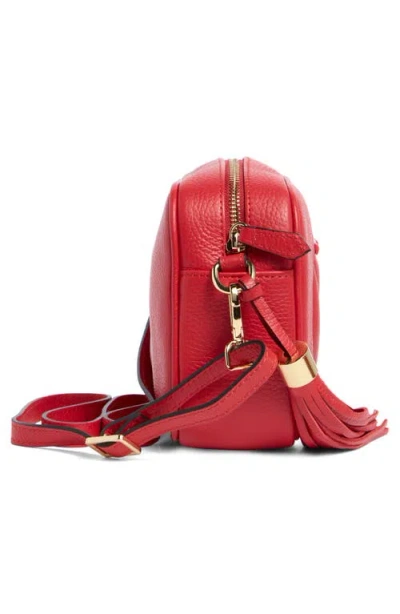 Valentino By Mario Valentino Mia Dollaro Vlogo Leather Crossbody Bag In Red