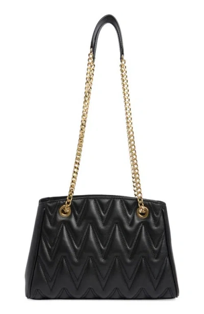 Valentino By Mario Valentino Angelina Diamond Quilted Leather Tote Bag In Black
