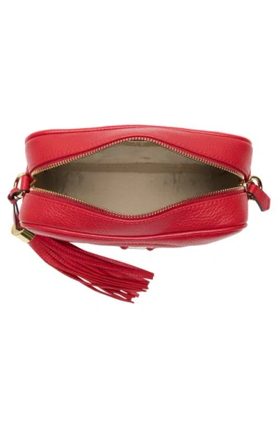 Valentino By Mario Valentino Mia Dollaro Vlogo Leather Crossbody Bag In Red