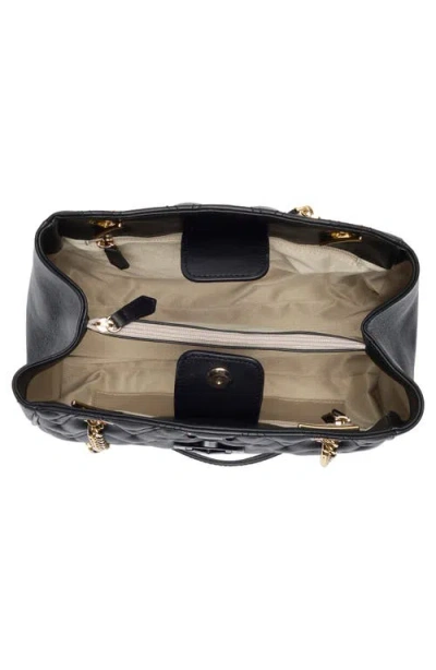 Valentino By Mario Valentino Angelina Diamond Quilted Leather Tote Bag In Black