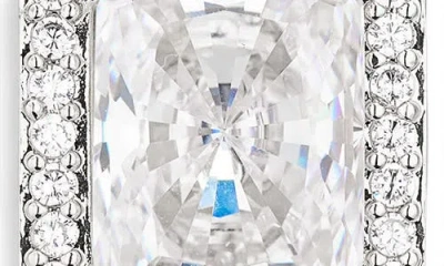 Nadri Modern Love Pavé Halo Drop Earrings In Silver