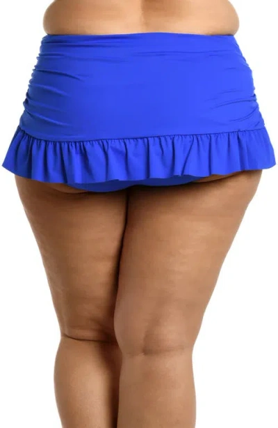 La Blanca Island Goddess Skirted Bikini Bottoms In Blue