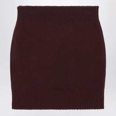 Chloé Bordeaux Diamond-pattern Wool Miniskirt Women In Burgundy