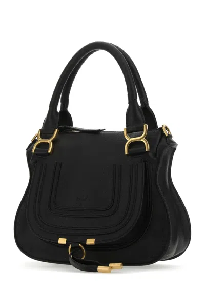 Chloé Chloe Women Black Leather Medium Marcie Handbag In Black