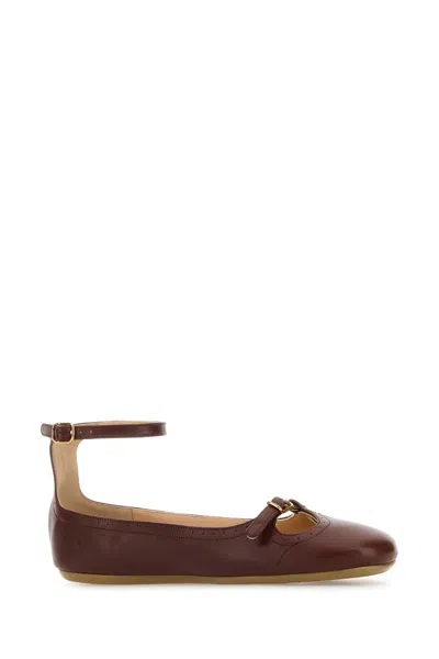Chloé Chloe Women Brown Leather Misty Ballerinas In Brown
