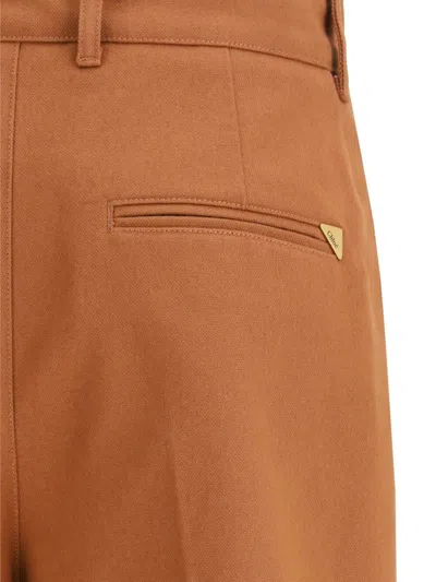 Chloé Pantalone Dalla Gamba Ampia In Cotone Mattone In Gold