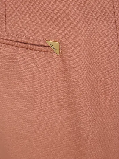 Chloé Pantalone Dalla Gamba Ampia In Cotone Mattone In Gold