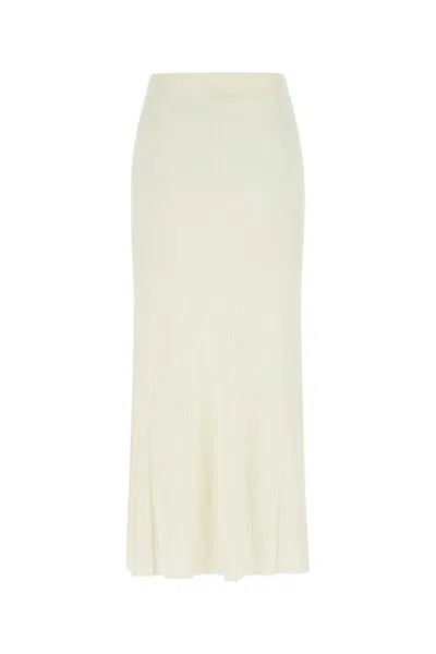 Chloé Chloe Women Ivory Wool Skirt In White