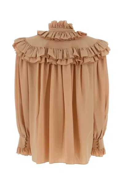 Chloé Chloe Women Peach Silk Blouse In Pink