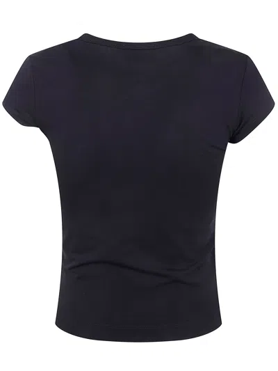 Diesel Women Black T-shirt With Logo On The Front And Ribbed Design In Cotton Woman