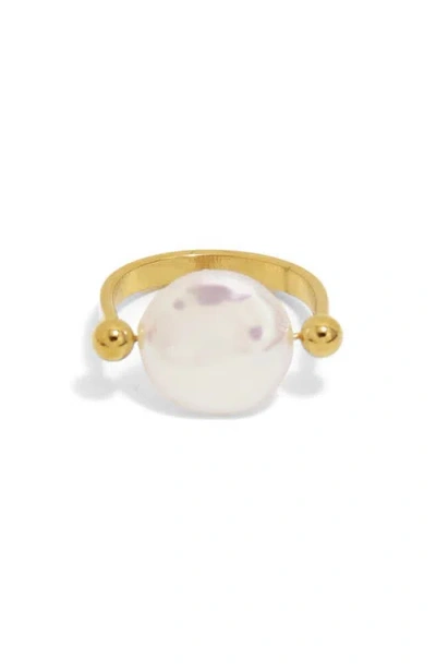 Petit Moments Seaside Faux Pearl Ring In Gold