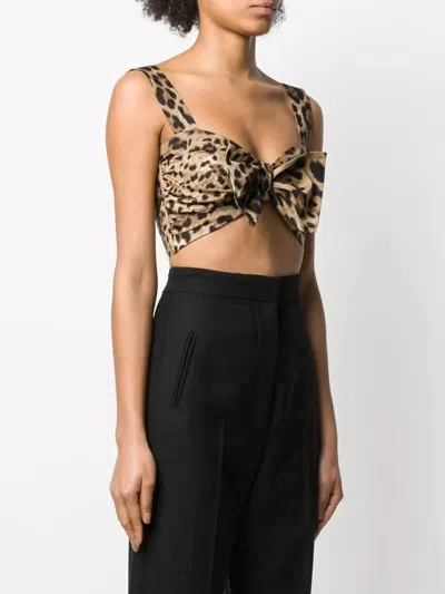 Dolce & Gabbana Bustier Top Leopard Motif Sweetheart Neckline In Animal Print