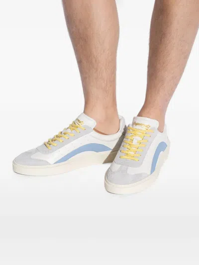 Dsquared2 Sneakers Contrast Panel Flat Sole Round Toe In Multi