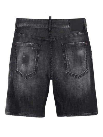 Dsquared2 Straight Denim Bermuda Shorts In Multi