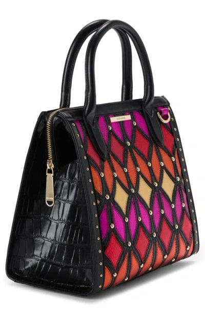 Brahmin Small Caroline Croc Embossed Leather Satchel