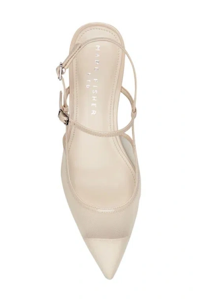 Marc Fisher Ltd Ceddy Slingback Pointed Toe Kitten Heel Pump In White