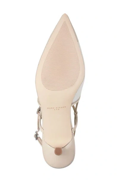 Marc Fisher Ltd Ceddy Slingback Pointed Toe Kitten Heel Pump In White