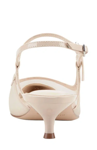 Marc Fisher Ltd Ceddy Slingback Pointed Toe Kitten Heel Pump In White