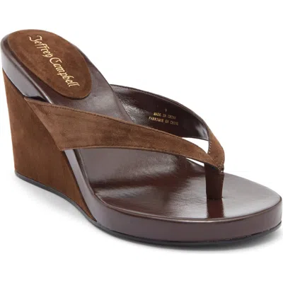 Jeffrey Campbell Liezel Platform Wedge Flip Flop In Brown