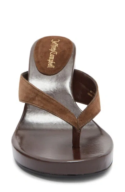 Jeffrey Campbell Liezel Platform Wedge Flip Flop In Brown