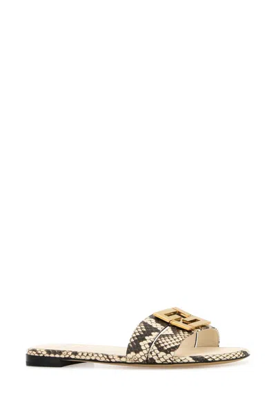 Fendi Women Multicolor Leather  Ffold Slippers In Multi