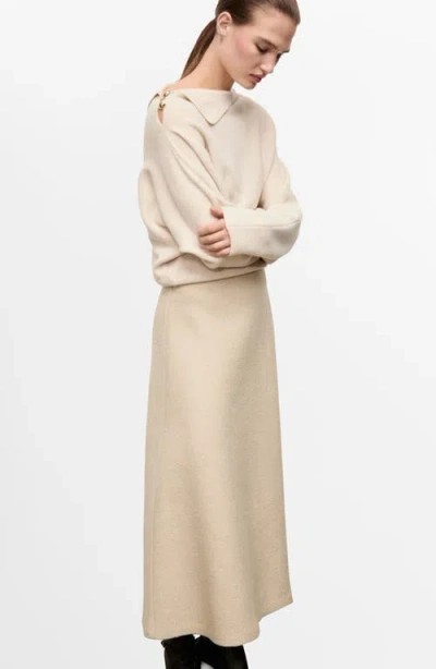 Mango Penny A-line Wool Blend Midi Skirt In Multi