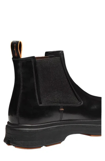 Santoni Easy Ankle Boots Made Of Leather In Black