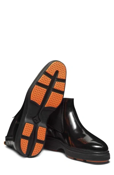 Santoni Easy Ankle Boots Made Of Leather In Black
