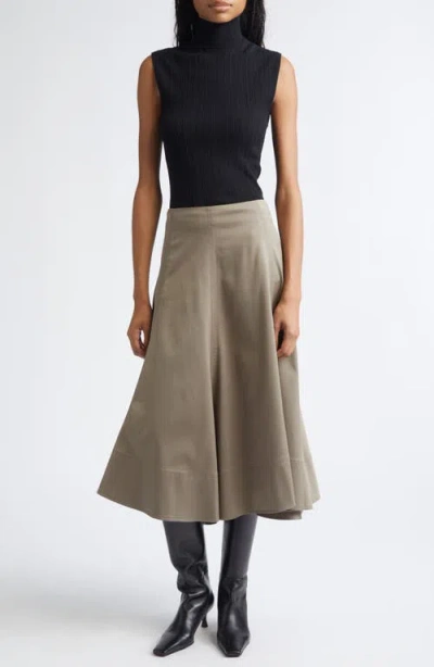 Proenza Schouler Janan Cotton Stretch Sateen Midi Skirt In Neutral