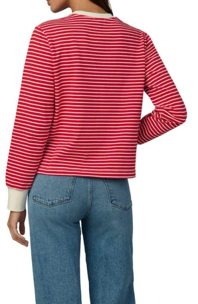 Joe's Jeans Stripe Long Sleeve Cotton T-shirt In Red