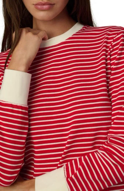 Joe's Jeans Stripe Long Sleeve Cotton T-shirt In Red