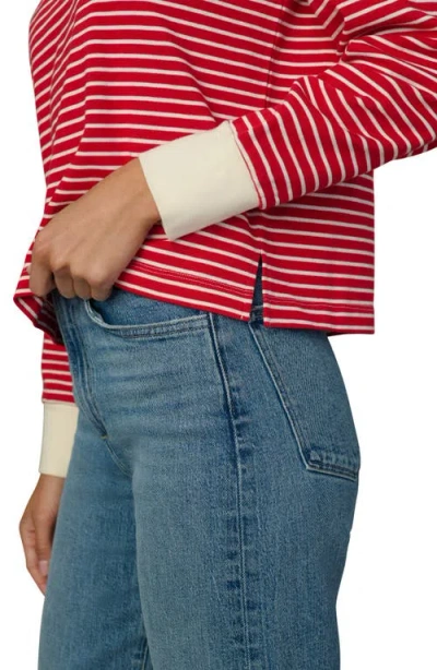 Joe's Jeans Stripe Long Sleeve Cotton T-shirt In Red