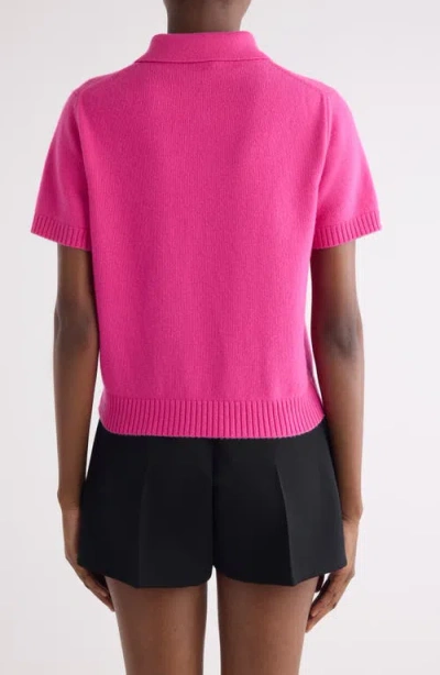 Givenchy Short-sleeve Cashmere-wool Polo Shirt In Pink
