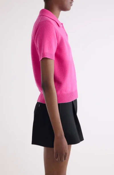 Givenchy Short-sleeve Cashmere-wool Polo Shirt In Pink
