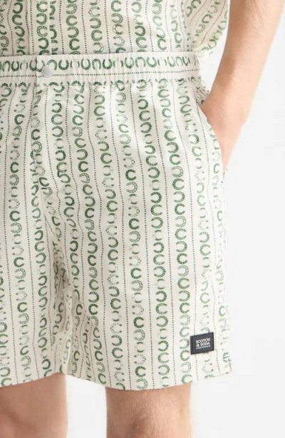 Scotch & Soda Print Swim Trunks In Multi