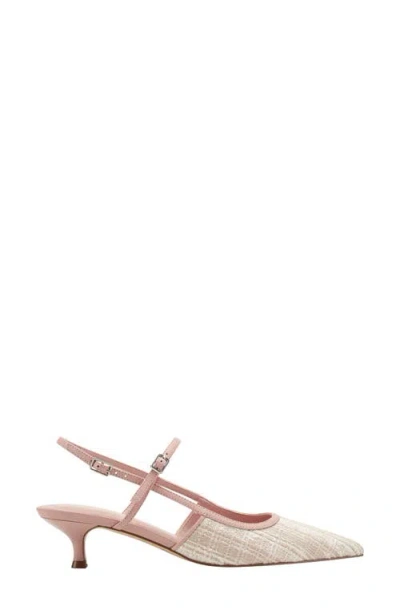 Marc Fisher Ltd Ceddy Slingback Pointed Toe Kitten Heel Pump In Pink