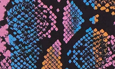 Versace Python Print Long Sleeve Liquid Jersey Dress In Multi