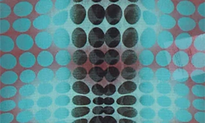 Jean Paul Gaultier High Neck Multicolored Polka Dot Maxi Dress In Blue